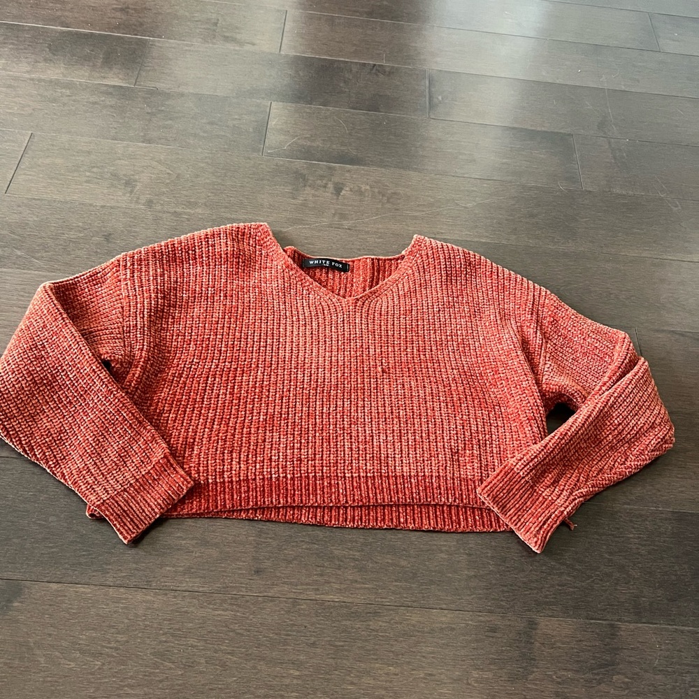 Whitefox Orange red corduroy knit